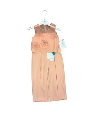 Abel & Lula Orange Pant and Top Set with Floral Appliques - New With Tags, 4 years