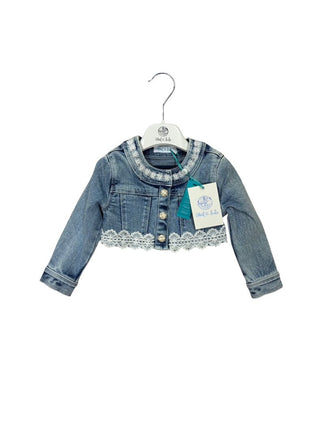 Abel & Lula Crop Bolero Denim Jacket with Lace Trim - New With Tags, 12 months