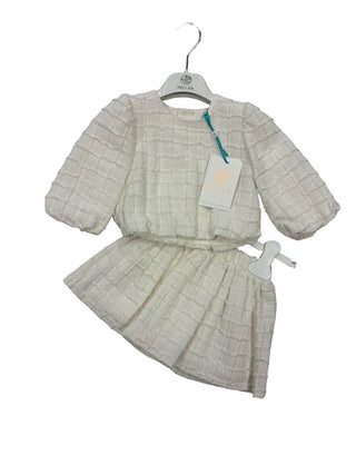 Abel & Lula White Ruffle Detail Textured Set - New With Tags, 4 years