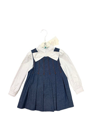 Abel & Lula Shirt and Denim Dress Set with Bow Detail - New With Tags, 4 years