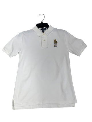 Ralph Lauren White polo with bear, 10-12 years
