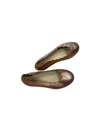 Chloe pink metallic ballet flats, EU 27