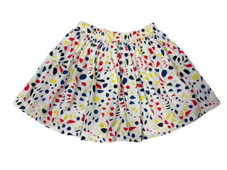 Bonpoint Cream skirt with coloured design, 10 years