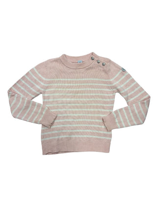Petite Bateau Pink and white striped knit sweater, 10 years