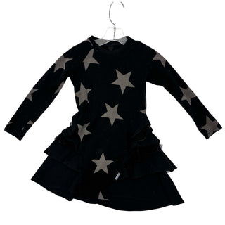 Nununu black star dress, 2-3 years