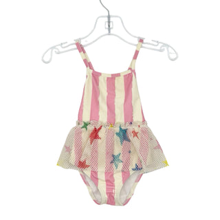 Noe 4 Zoe pink strip w/star skirt swimsuit, 0-3 months