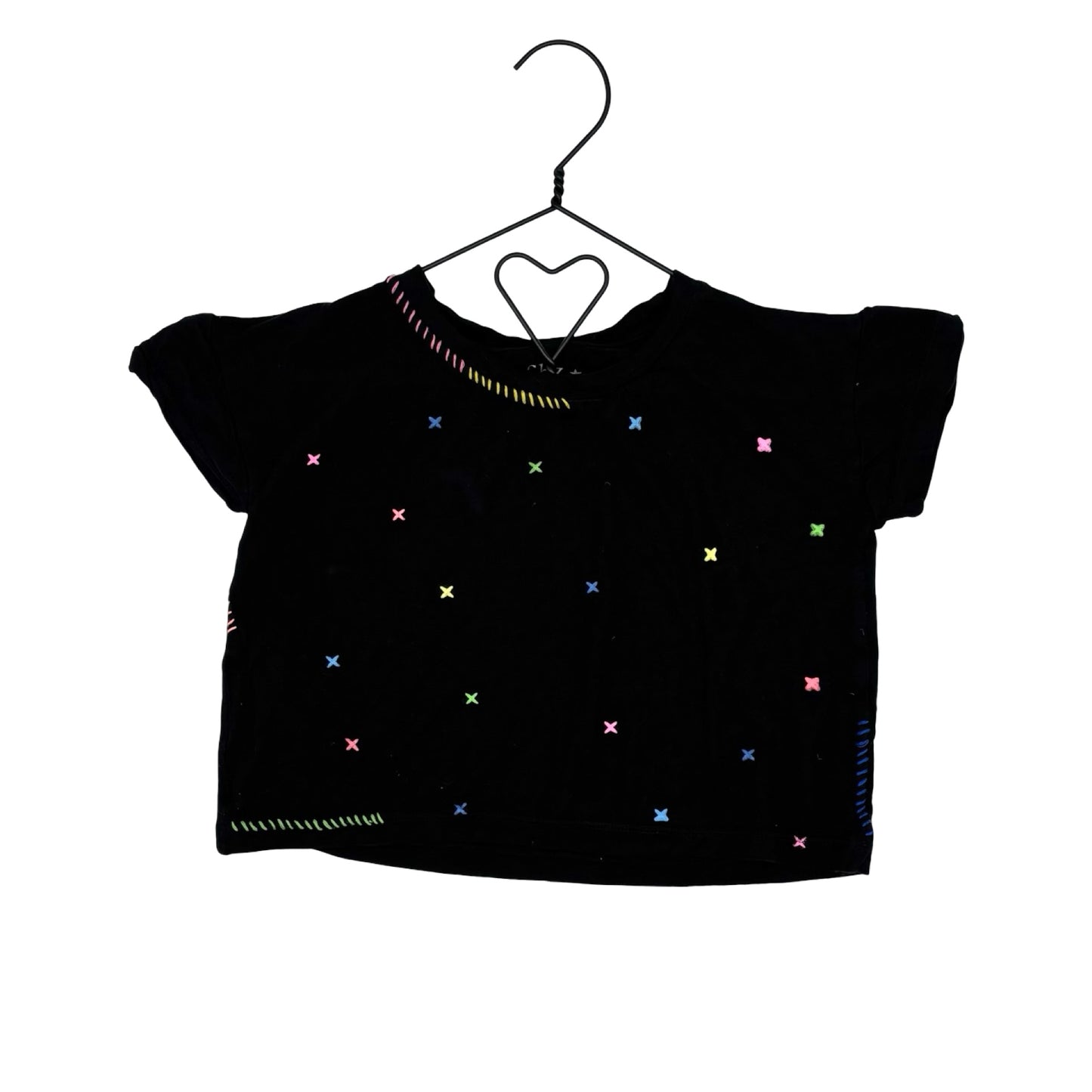 Flowers By Zoe black w/rainbow x's tshirt, 4 years