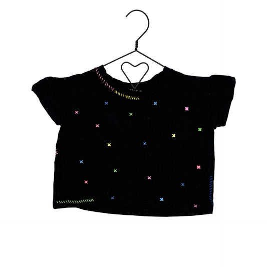 Flowers By Zoe black w/rainbow x's tshirt, 4 years