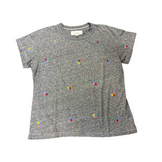 The Great grey w/embroidered flowers tshirt, 1 womens
