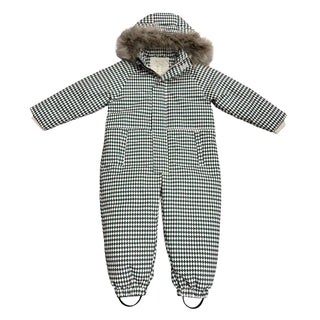Rylee + Cru Sample green diamond ski snowsuit, 4-5 years