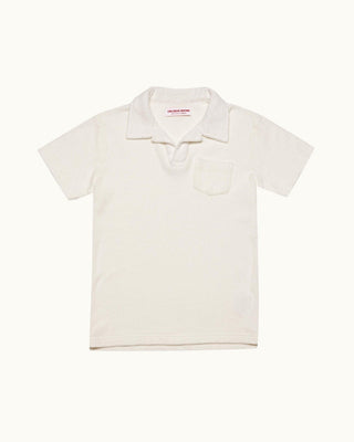 Orelar Brown Kids' Surfside white Towelling Resort Polo Shirt, 4 years