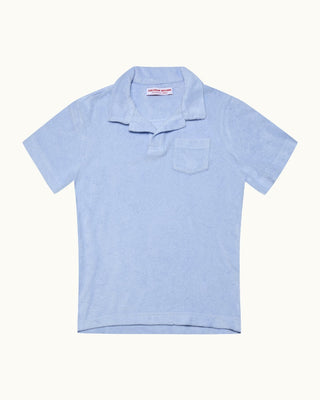 Orelar Brown Kids' Surfside Blue Towelling Resort Polo Shirt, 4 years