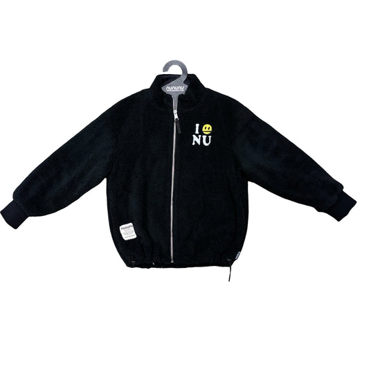 Nununu Sample black fleece zip up, 8-9 years