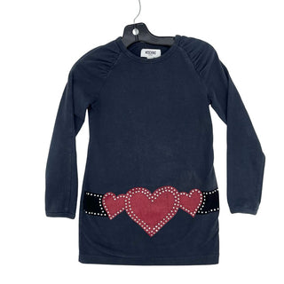 Moschino navy dress w/hearts, 6 years