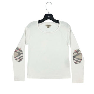 Burberry white long sleeve w/patches, 8 years
