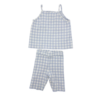 Zara blue/white checkered tank/short set, 3-4 years