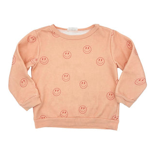Bizz X Siss orange smile face sweatshirt/pant set, 5 years