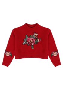 Dolce & Gabbana Wool knitted sweater with flower appliqué, 5 years