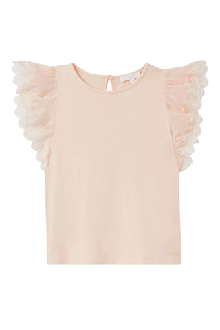 Chloe Lace Sleeve Top in Cotton Blend, 10 years