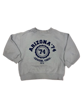 Zara "Arizona" Light Blue Sweatshirt with Velvet Lettering, 8-9 years