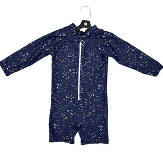 Current Tyed navy w/colour splash one piece rashguard/swim suit, 2 years