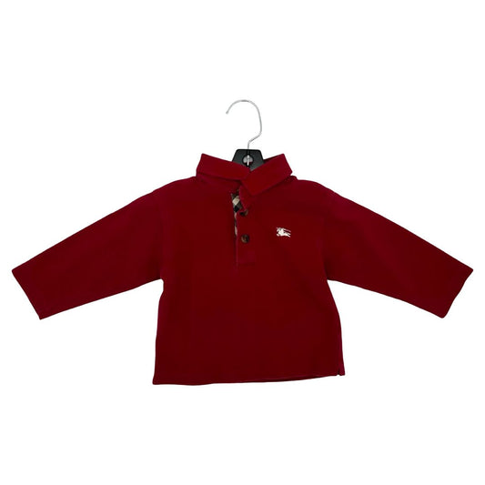 Burberry red collared shirt, 9 months