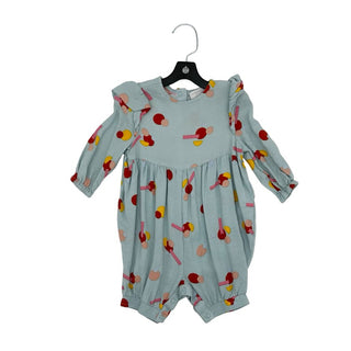 Stella McCartney blue w/colour pattern romper, 6 months