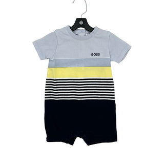 Hugo Boss blue w/stripes romper, 6 months