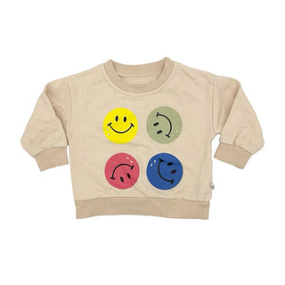 Smiley cream w/smile face sweatshirt, 6 months