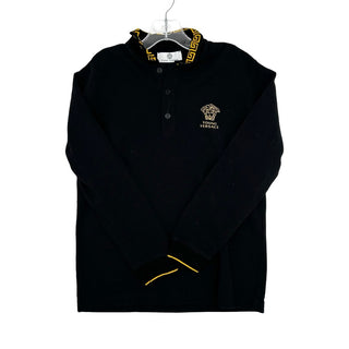 Young Versace Black collared tee, 12 years