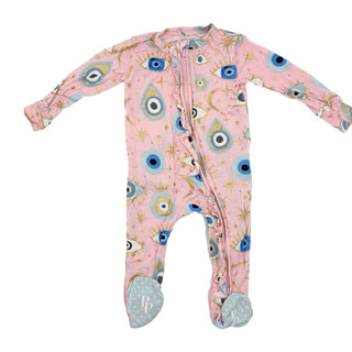 Posh Peanut pink w/evil eye sleeper, 3-6 months