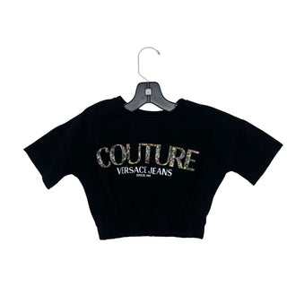 Versace black crop tshirt, 8-9 years