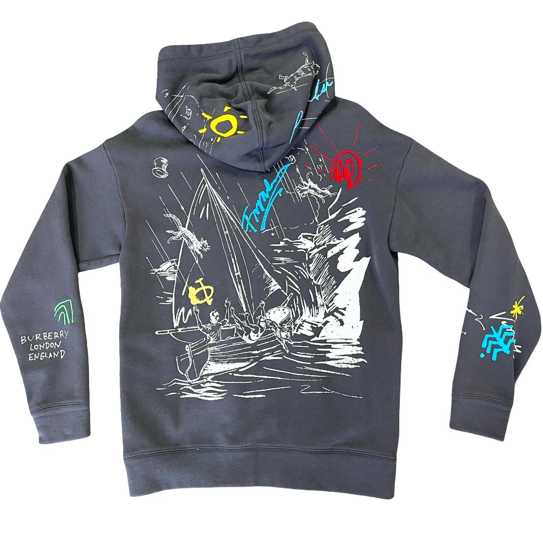 Burberry black zip up, 12 years