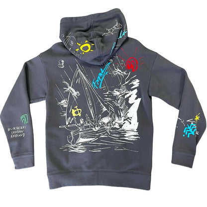 Burberry black zip up, 12 years