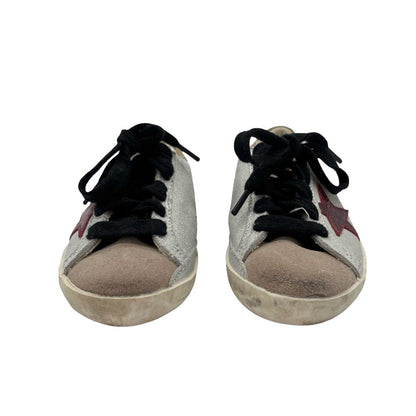 Golden Goose silver w/red star sneakers, euro 20 little kid