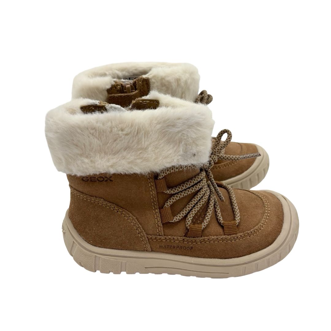 Geox tan Omar Suede winter boot, 6.5 little kid