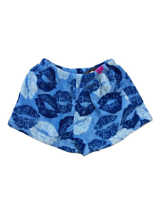 Fuzzies Blue Kiss Print Fuzzy Shorts, 5-6 years