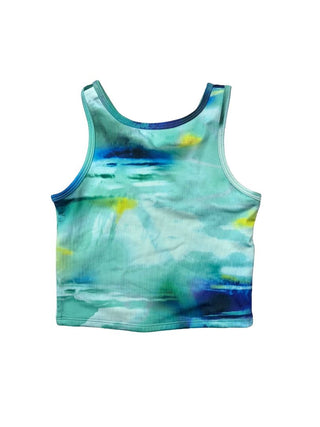 Zella Crop Sports Tank with Abstract Print, 7-8 years