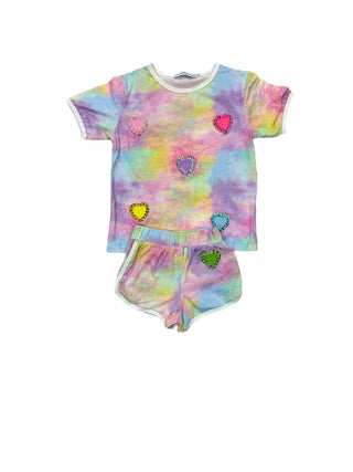 Mini Dreamers Tie Dye Set with Gem Heart Patches, 8 years