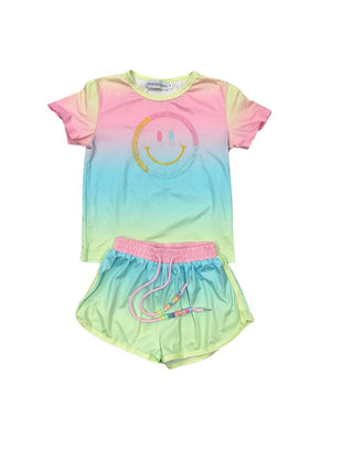 Mini Dreamers Tee and Short Tie Dye Set with Embroidery and Beads, 10 years