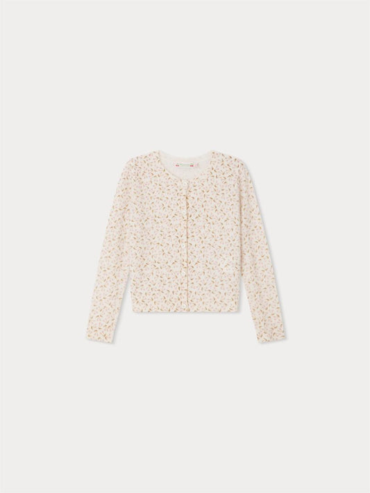 bonpoint white cashmere twist cherry cardigan brand new, 10 years