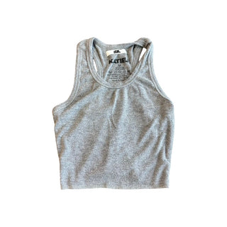 KatieJ grey crop tank, medium