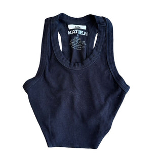 KatieJ black crop tank, medium