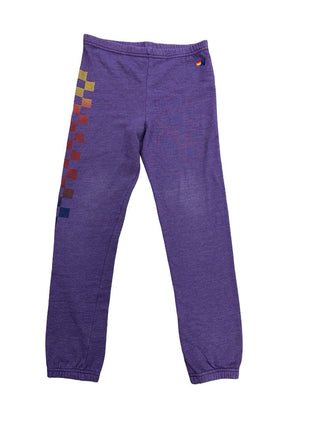 Aviator Nation Purple Checker Graphic Sweatpants, 12 years