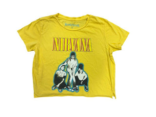 Rowdy Sprout Yellow Nirvana Crop Tee, 12 years