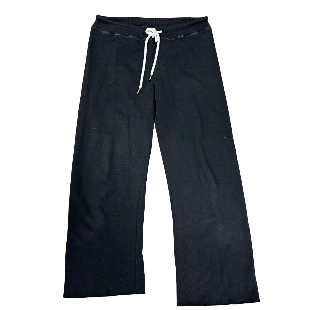 The Great almost black black wide leg cropped sweat pants, womens 0