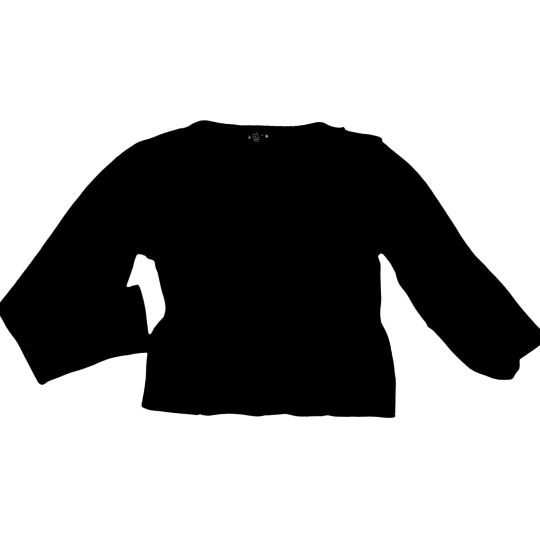 Fbz black crop long sleeve, small