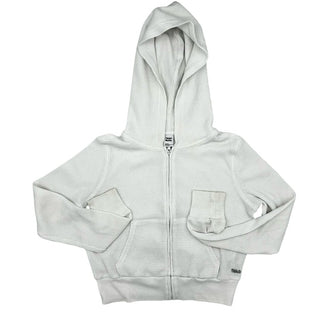 Tna white cropped waffle zip up, 2xs