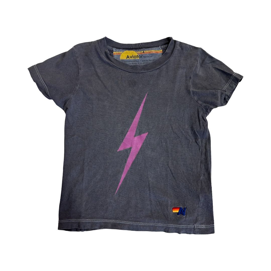 Aviator Nation grey w/purple lightning bolt, 4 years