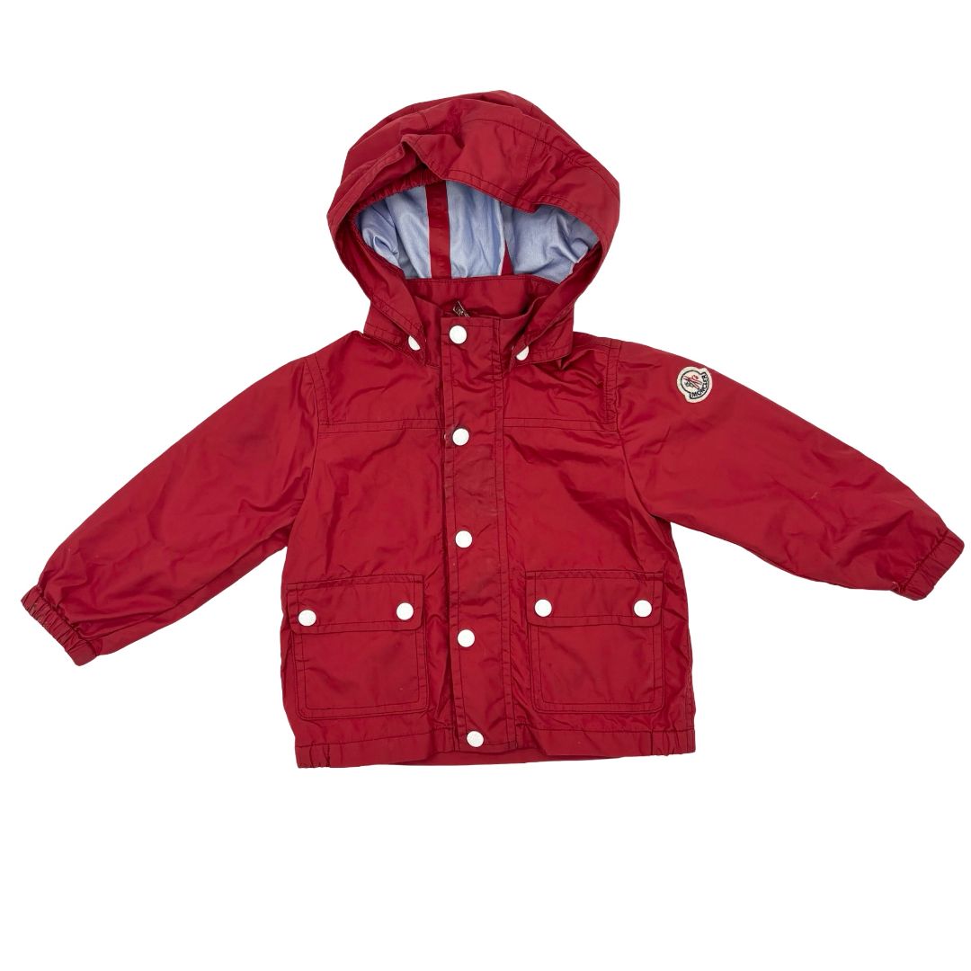 Moncler red Anton rain jacket, 9-12 months
